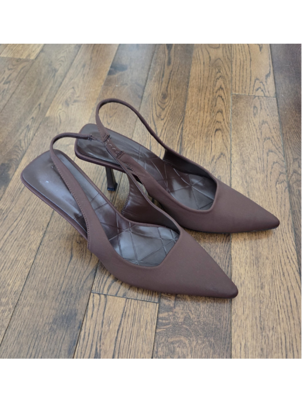 Women's Brown Pointed-toe Slingback Heels Size 42